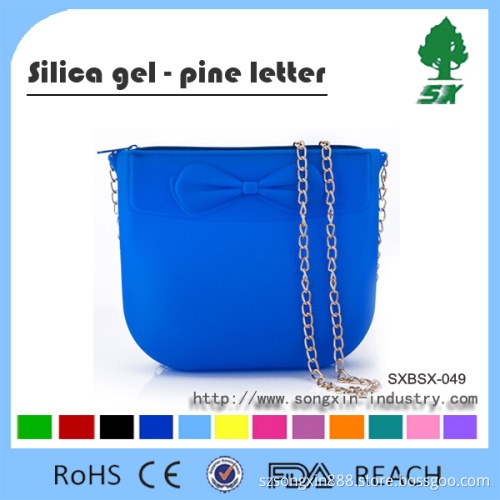 Colorful Silicone Lady Shoulder Bag With Long Strip